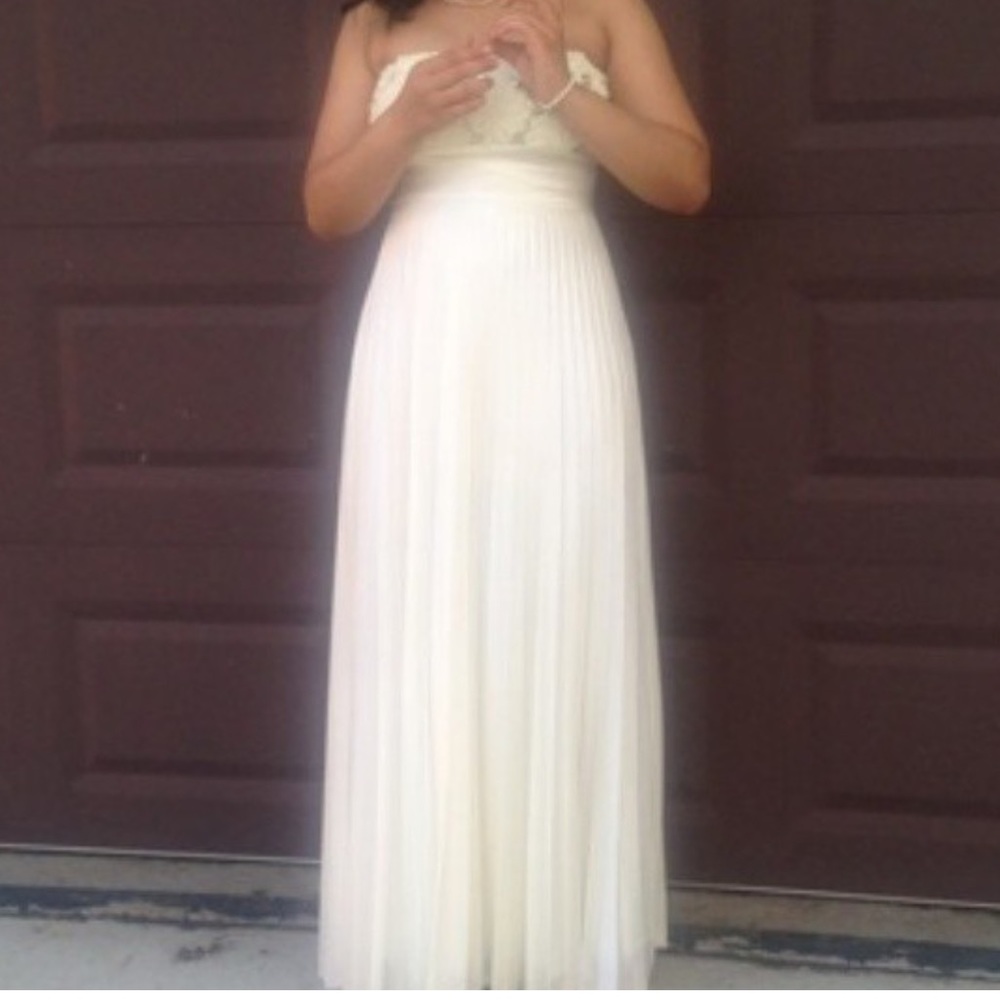 Cream gown.